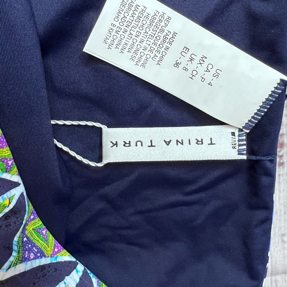 Trina Turk Navy Swim Bikini Bottom - Picture 6 of 7